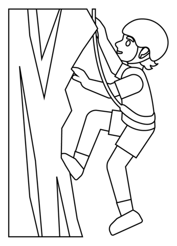 Person Climbing Emoji Coloring Page